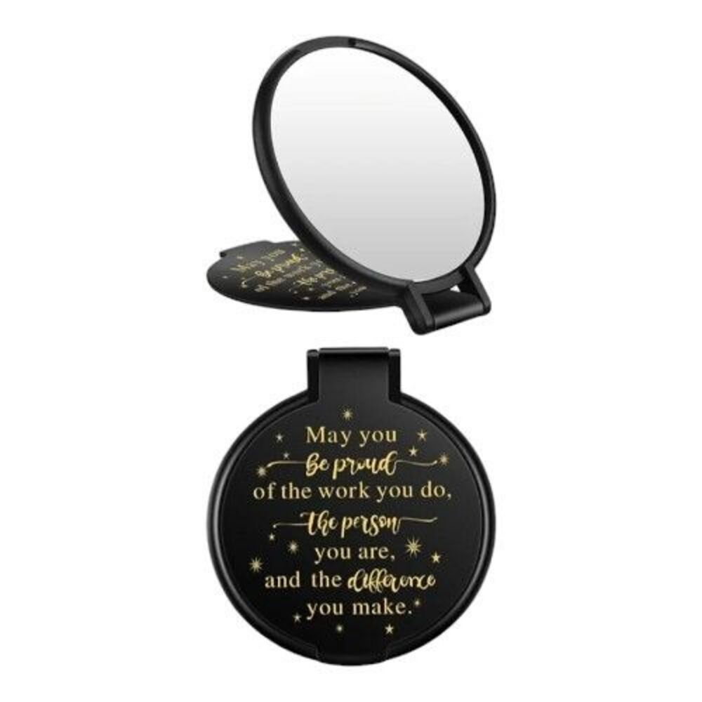 Huwena Black Compact Mirror Christmas Appreciation Gift Coworker Party Favor